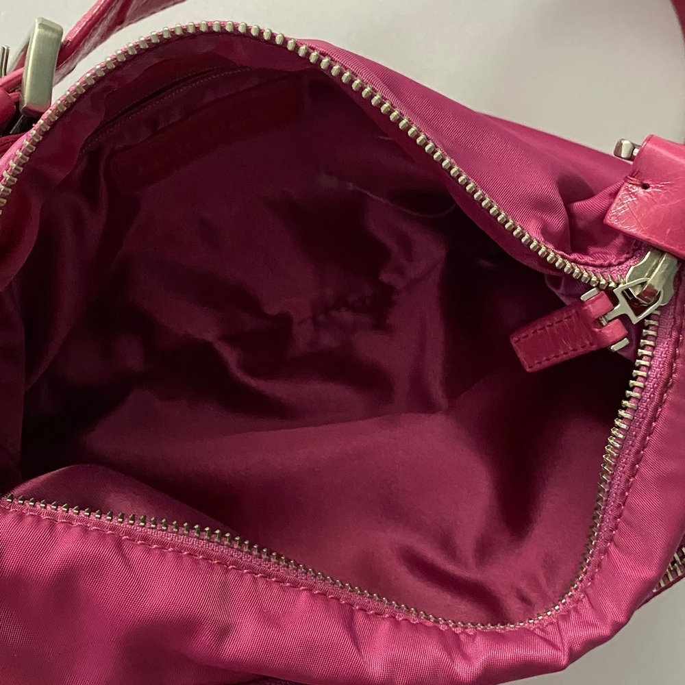 Francsesco Biasia Vintage Bag Grecia Shoulder Bag Nylon With Leather Trim Pink - Picture 14 of 14